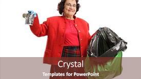  Presentation with plastic bag - Slide deck featuring elderly-woman-collecting-a-tin background and a tawny brown colored foreground