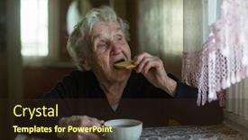  Presentation with elderly home - Slides enhanced with elderly-woman-drinking-tea background and a wine colored foreground