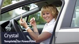  Presentation with makeup brushes and make up - Amazing slide deck having elderly woman gets himself makeup backdrop and a tawny brown colored foreground