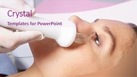  Presentation with high frequency - Slide set consisting of elderly woman getting high frequency background and a lemonade colored foreground