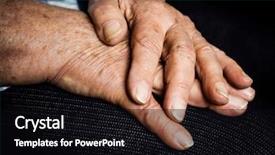  Presentation with dying - Slide deck enhanced with elderly woman hands background and a black colored foreground