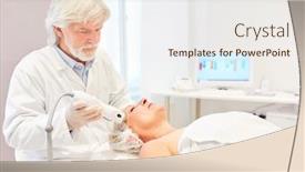  Presentation with lift - PPT layouts featuring elderly-woman-having-an-eyelid background and a sky blue colored foreground