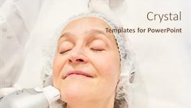  Presentation with ultrasound - Audience pleasing PPT theme consisting of elderly-woman-having-an-ultrasound backdrop and a cream colored foreground