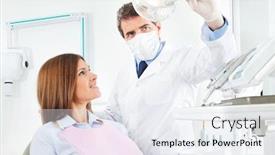  Presentation with elderly woman in nursing - PPT layouts featuring elderly-woman-having-dental-treatment background and a sky blue colored foreground