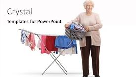  Presentation with laundry - Theme with elderly-woman-holding-a-laundry background and a white colored foreground
