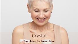  Presentation with care elderly - PPT theme having elderly-woman-holds-a-jar background and a lemonade colored foreground