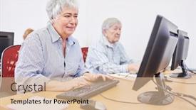  Presentation with elderly home - Presentation with elderly-woman-in-a-retirement background and a lemonade colored foreground