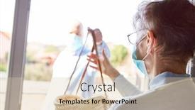  Presentation with food mask - Amazing slide deck having elderly-woman-in-quarantine backdrop and a lemonade colored foreground