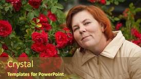  Presentation with hobbies - Audience pleasing presentation theme consisting of elderly-woman-in-the-garden backdrop and a tawny brown colored foreground