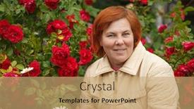 Presentation with hobbies - Cool new presentation design with elderly-woman-in-the-garden backdrop and a coral colored foreground