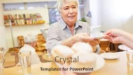  Presentation with coffee cup - Cool new presentation theme with elderly-woman-in-the-senior backdrop and a lemonade colored foreground