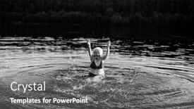  Presentation with black woman - Slide set with elderly-woman-in-the-summer background and a gray colored foreground