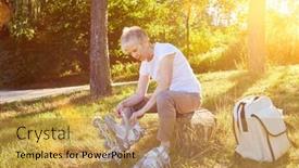  Presentation with skating - Audience pleasing slides consisting of elderly-woman-inline-skating-puts backdrop and a yellow colored foreground