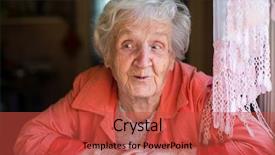  Presentation with elderly - Theme having elderly woman ironic portrait background and a red colored foreground
