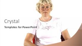  Presentation with elderly - Colorful slides enhanced with elderly-woman-is-sitting backdrop and a white colored foreground