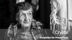  Presentation with elderly woman in nursing - Audience pleasing theme consisting of elderly woman near the window backdrop and a gray colored foreground