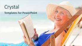  Presentation with elderly woman in nursing - Cool new presentation theme with wat phra sing temple in chiang rai at sunny day backdrop and a tawny brown colored foreground