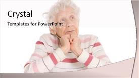  Presentation with elderly - Slide deck having elderly woman reads the book background and a sky blue colored foreground