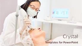  Presentation with elderly - Presentation theme consisting of elderly-woman-s-eyelid-tightening background and a lemonade colored foreground