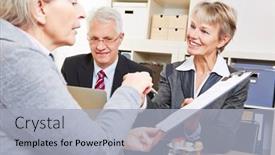  Presentation with investing - Presentation with elderly-woman-signs-an-advisory background and a light gray colored foreground