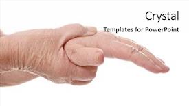  Presentation with joint - Cool new PPT layouts with elderly woman suffering from pain backdrop and a white colored foreground
