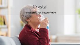  Presentation with elderly home - Slide deck enhanced with elderly-woman-using-inhaler background and a light gray colored foreground