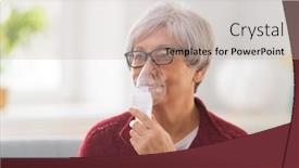  Presentation with diseases - Slides enhanced with elderly-woman-using-inhaler background and a soft green colored foreground