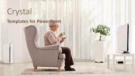  Presentation with elderly home - PPT layouts featuring elderly-woman-with-a-cup background and a lemonade colored foreground