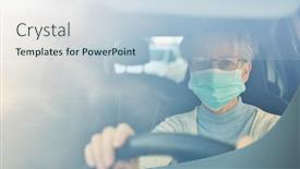  Presentation with epidemic - PPT theme featuring elderly-woman-with-a-face background and a lemonade colored foreground