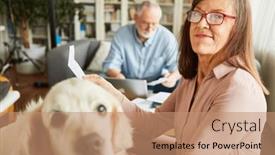  Presentation with tax - Theme consisting of elderly-woman-with-a-receipt background and a coral colored foreground