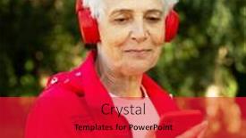  Presentation with haircut - Presentation having elderly-woman-with-a-short background and a red colored foreground