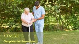  Presentation with stroke - Presentation having elderly-woman-with-a-walker background and a tawny brown colored foreground