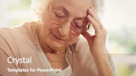  Presentation with elderly depression - Cool new presentation theme with elderly woman with headache backdrop and a coral colored foreground