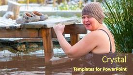  Presentation with hardening - Slide deck with elderly-woman-with-knitted-hat background and a  colored foreground