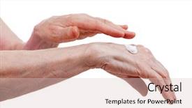  Presentation with ointment cream - Theme featuring elderly woman with moisturizing cream background and a lemonade colored foreground