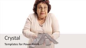  Presentation with controls - Theme with elderly woman with remote control background and a soft green colored foreground