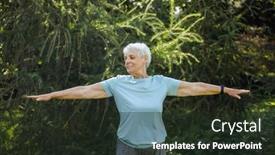  Presentation with tai chi - Slides consisting of elderly-woman-with-short-hair background and a wine colored foreground