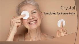  Presentation with hair spa - Presentation theme with elderly-woman-with-short-hair background and a coral colored foreground