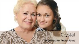  Presentation with elderly woman in nursing - PPT layouts with elderly woman with the grand background and a  colored foreground