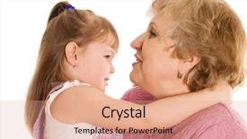  Presentation with daughter - PPT theme featuring elderly woman with the grand background and a  colored foreground