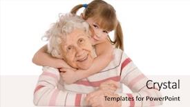  Presentation with daughter - Colorful PPT theme enhanced with elderly woman with the grand backdrop and a lemonade colored foreground