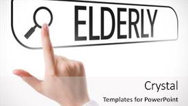  Presentation with search - Beautiful PPT theme featuring elderly written in search bar backdrop and a  colored foreground