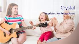  Presentation with listening and communication skills - Presentation design consisting of eldery - joyful granddaughters with grandmother listening background and a sky blue colored foreground