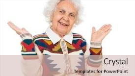  Presentation with elderly - Audience pleasing PPT layouts consisting of eldery - portrait of an elderly woman backdrop and a soft green colored foreground