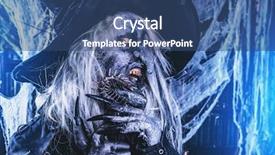  Presentation with scary halloween - PPT theme with eldery - scary wizard halloween horror film background and a ocean colored foreground