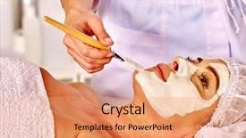  Presentation with middle ages portrait - PPT theme enhanced with eldery - woman middle-aged look up take background and a  colored foreground