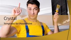  Presentation with air conditioning - Audience pleasing presentation theme consisting of elecctrical hvac - repairman repairing ceiling air conditioning backdrop and a  colored foreground