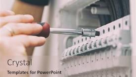  Presentation with electrical - Slide deck enhanced with elecrtircan-installing-the-electrical-wiring background and a soft green colored foreground