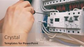  Presentation with electrical - Slide set with elecrtircan-installing-the-electrical-wiring background and a coral colored foreground