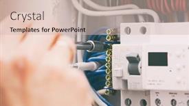  Presentation with electrical - PPT theme enhanced with elecrtircan-installing-the-electrical-wiring background and a soft green colored foreground